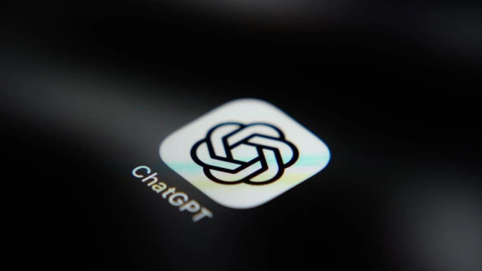 Photograph of the ChatGPT application icon on a smartphone screen.