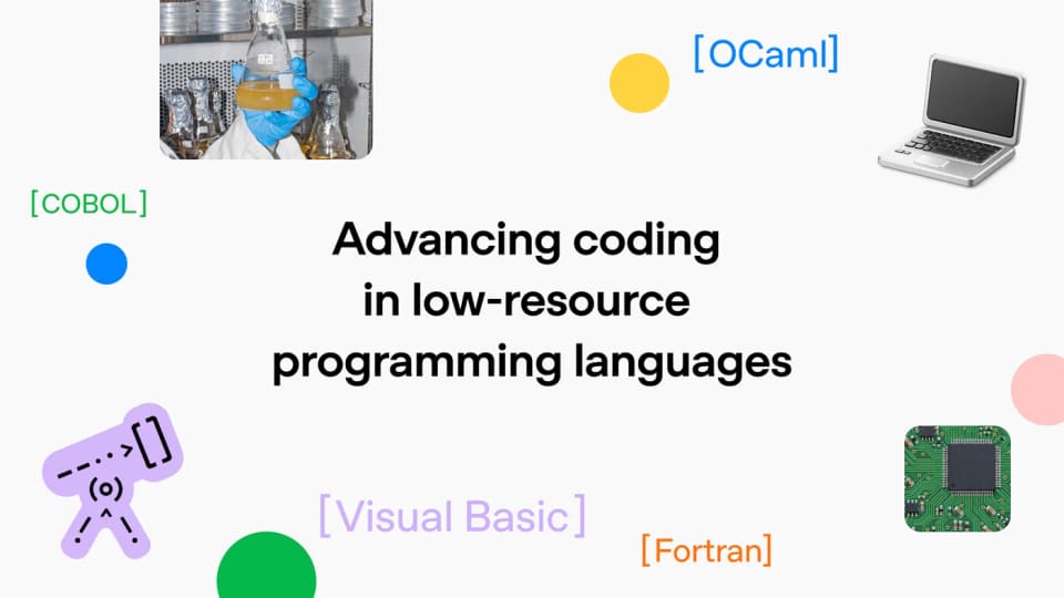 OpenAI story graphic naming COBOL, OCaml, Fortran and Visual Basic.