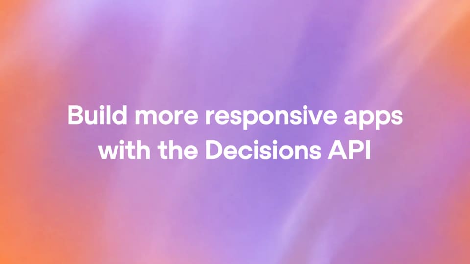 OpenAI cover graphic titled Build more responsive apps with the Decisions API.