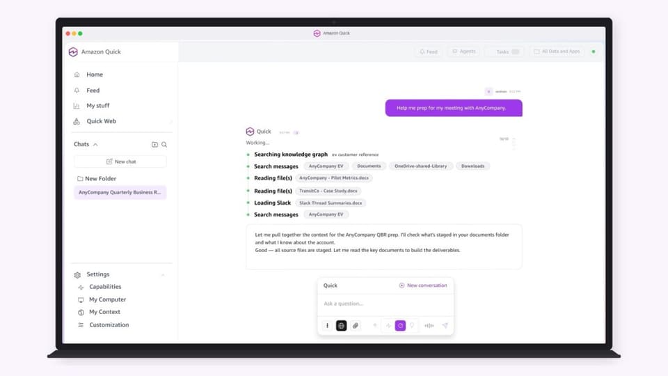 AWS Launches Amazon Quick AI Assistant to Streamline Cross-Platform Enterprise Workflows
