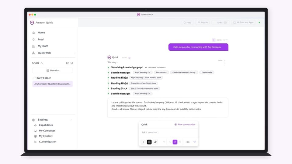 AWS Launches Amazon Quick AI Assistant to Streamline Cross-Platform Enterprise Workflows