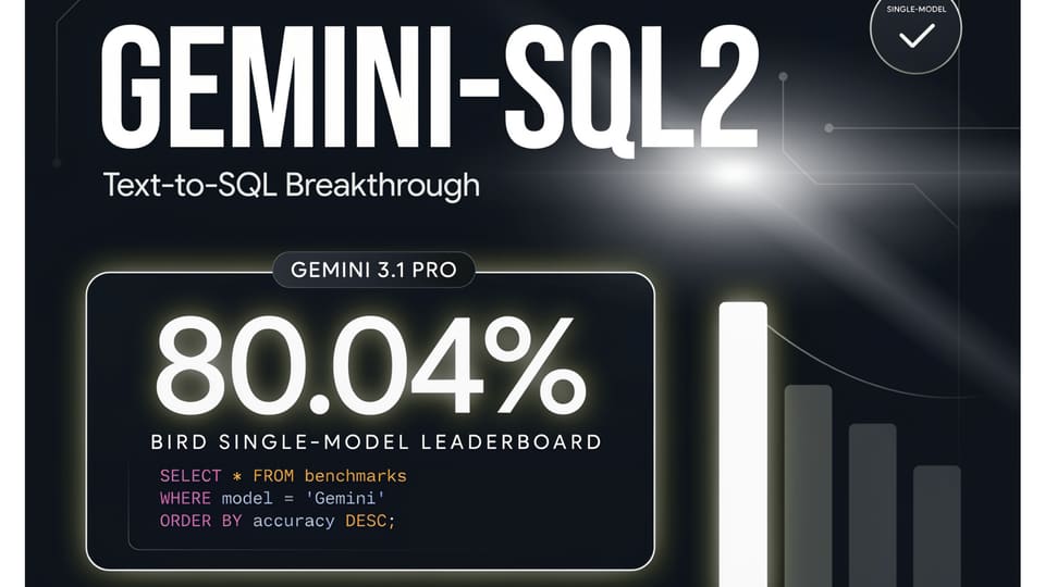 Google Launches Gemini-SQL2 Achieving 80 Percent Accuracy on BIRD Leaderboard