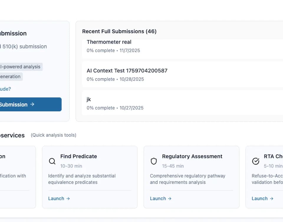 FDA 510(k) Submission Services