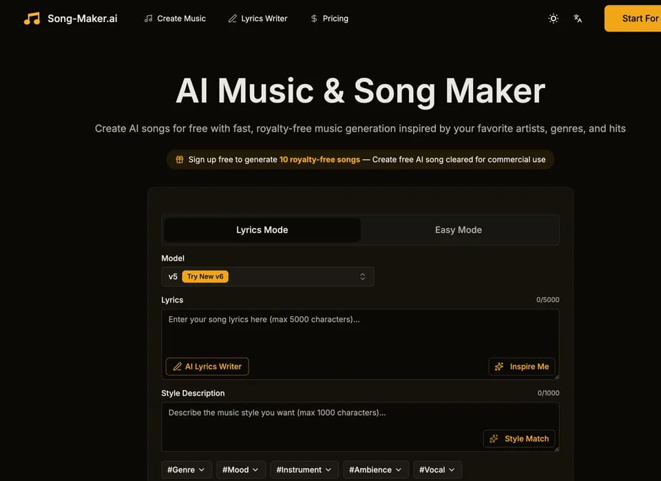 Song Maker AI: Royalty