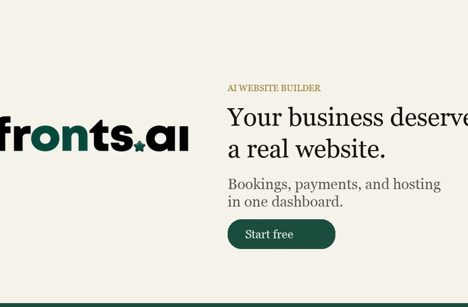 Fronts.ai: an AI-built website with bookings, orders and payments