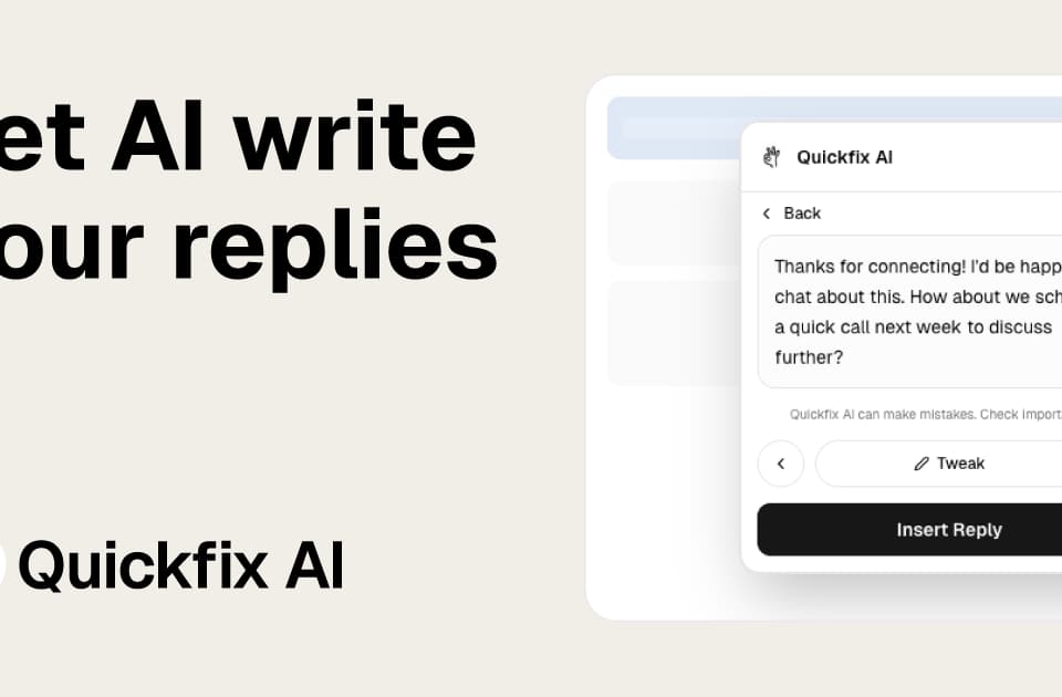 Quickfix AI: Reply faster with AI on any website