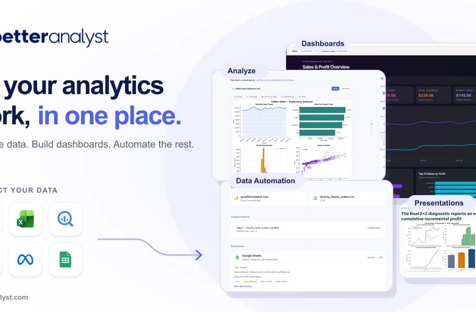 Better Analyst combines data questions, dashboards and recurring reporting