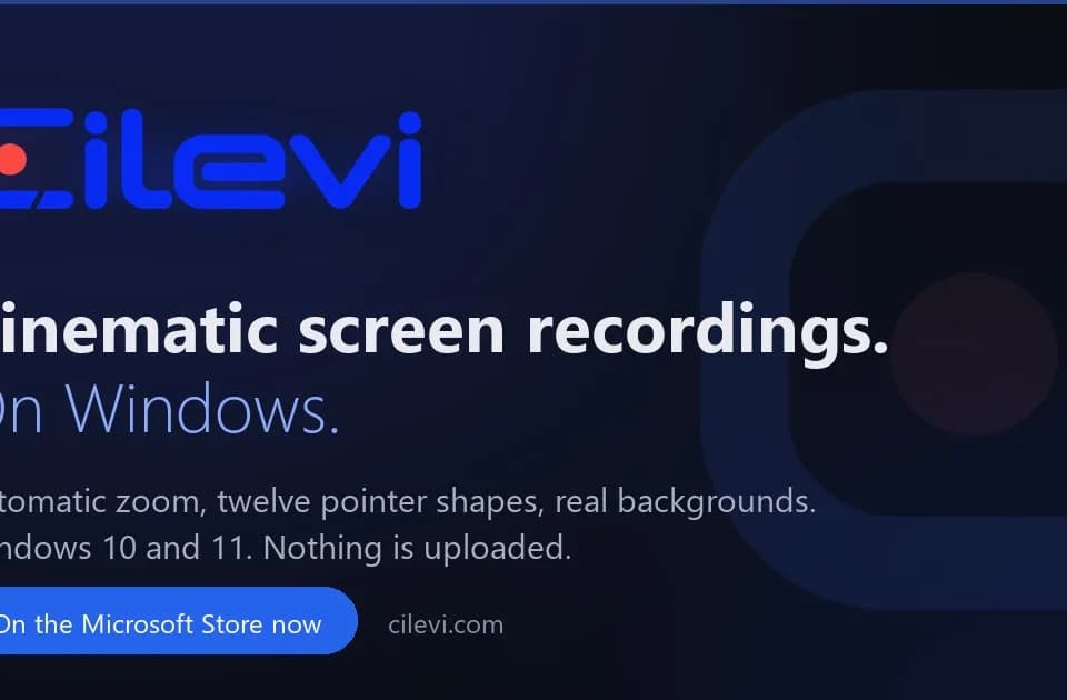 Cilevi: Windows screen recordings with automatic zooms and local captions