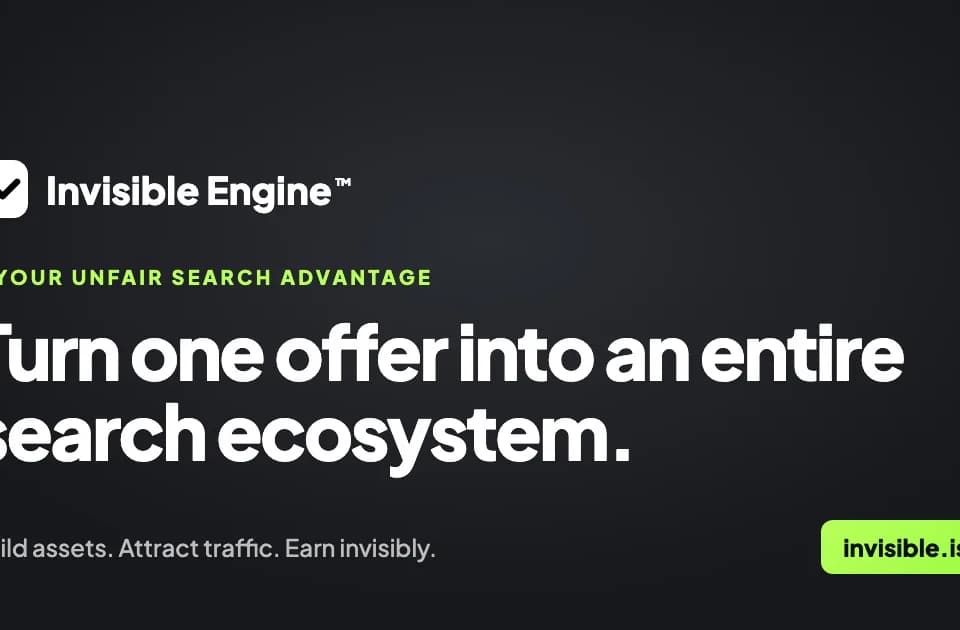 Invisible Engine builds a search-focused website from an offer and an approved plan