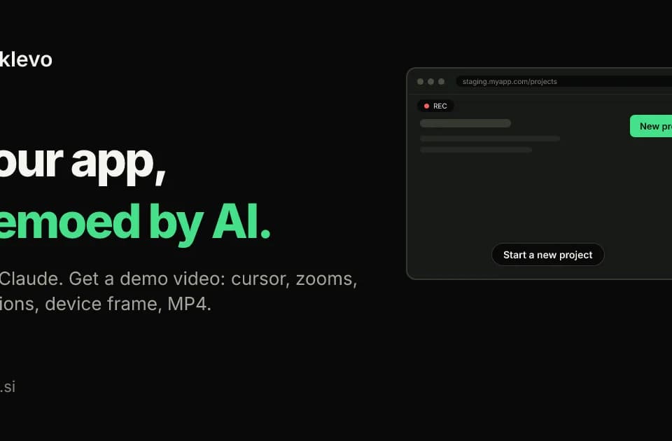Klevo: turn an AI-guided app walkthrough into a reusable demo video