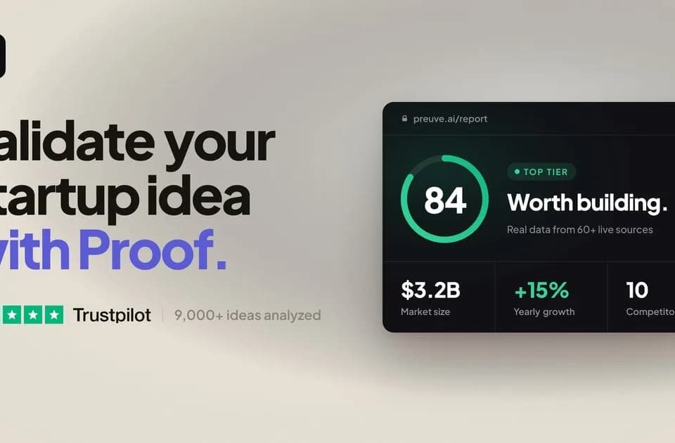 Preuve AI: source-linked startup research and competitor mapping