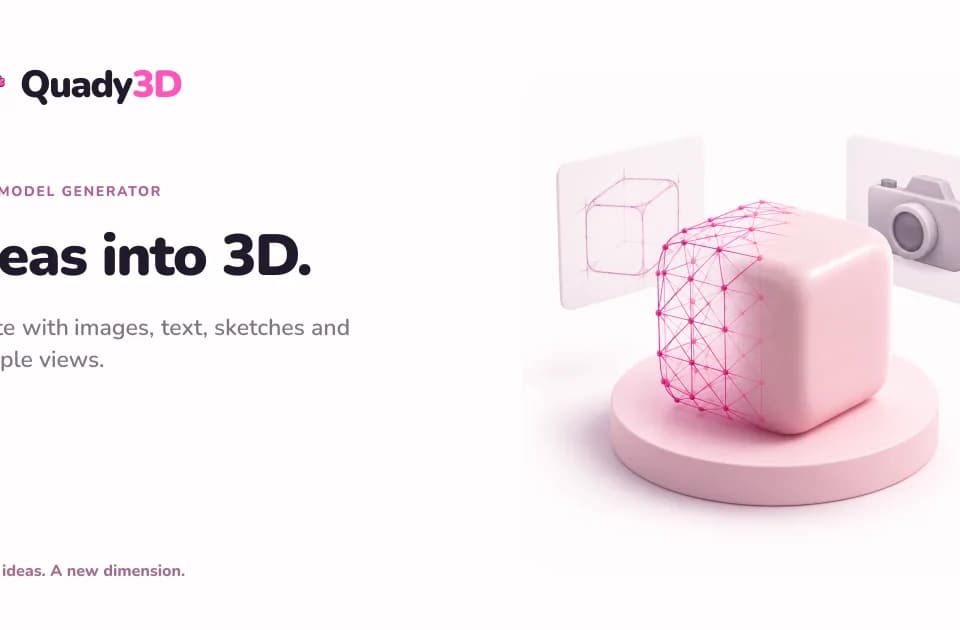 Quady3D: generate and inspect models from images, text and sketches