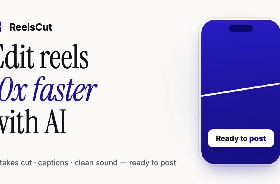 ReelsCut edits spoken vertical videos with plain-language revisions