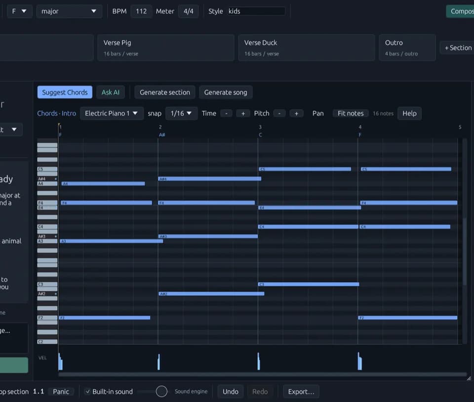 Tonefold: compose editable MIDI with a local music workspace