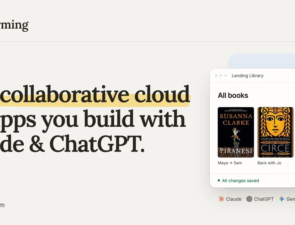 Charming hosts shared apps built in an AI conversation