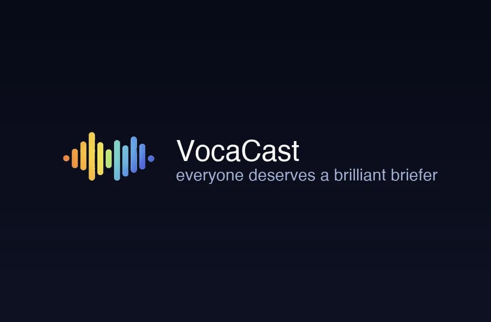 VocaCast: researched audio briefings with transcripts and source citations