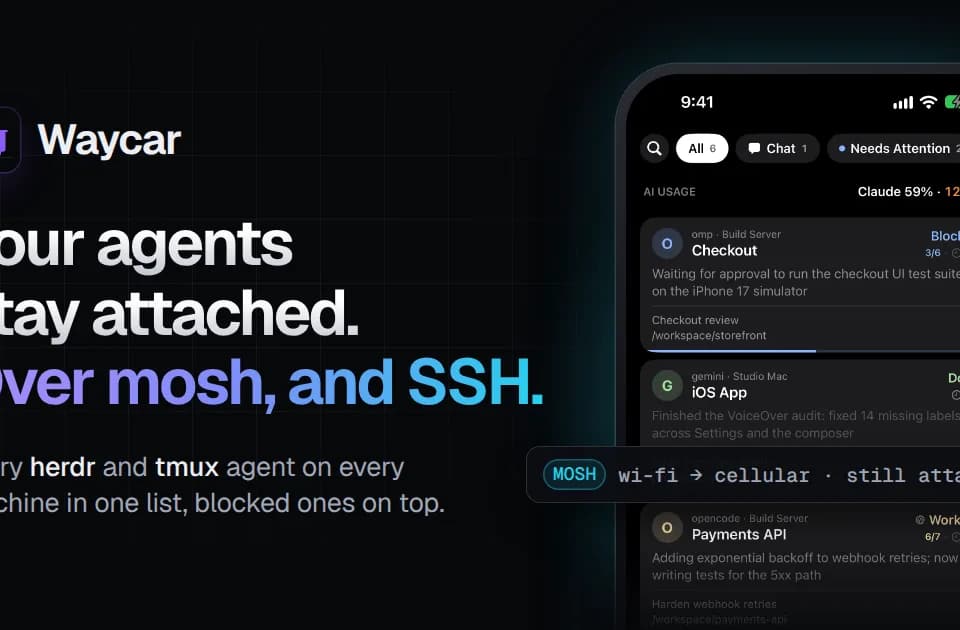 Waycar connects an iPhone or iPad to coding agents on your own computer