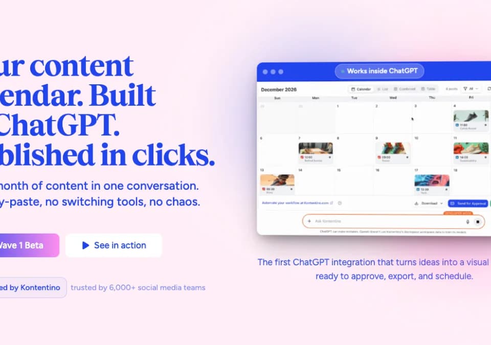 Social Media Planner for ChatGPT by Kontentino