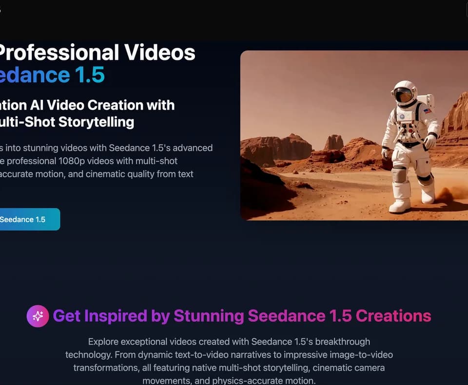 Seedance 1.5 AI Video Generator