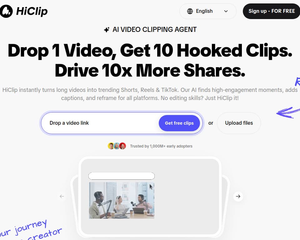 HiClip-#1 AI Video Clipping Agent